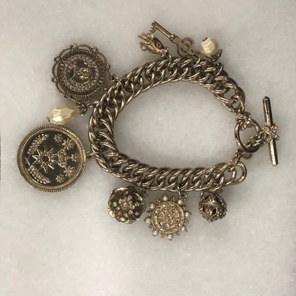 Boho Chic Rustic Gold Charm Bracelet for Women - Picture 4 of 4